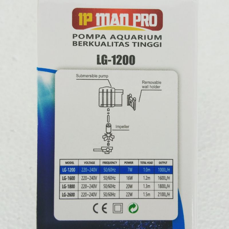 mesin pompa celup  IP MAN PRO LG 1200 power heads ph aquarium kolam waterpump  filter akuarium water pump kolam
