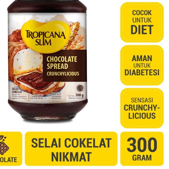 

COD⭐✔️Tropicana Slim Chocolate Spread 300g - Selai Cokelat Nikmat Tanpa Gula Pasir