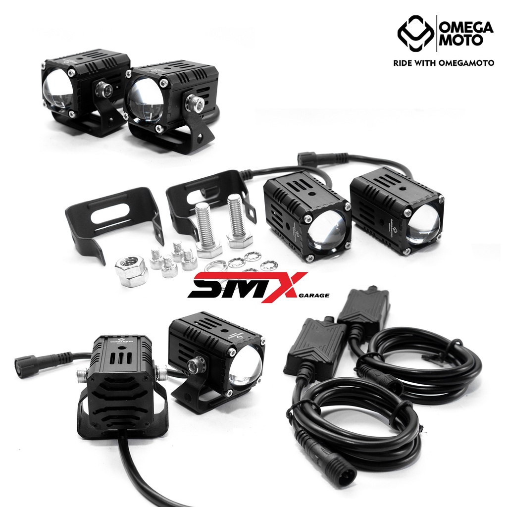 GARANSI 1 TAHUN - OMEGAMOTO X1 lampu tembak 20 watt premium D2 laser putih kuning hi low by senlo om