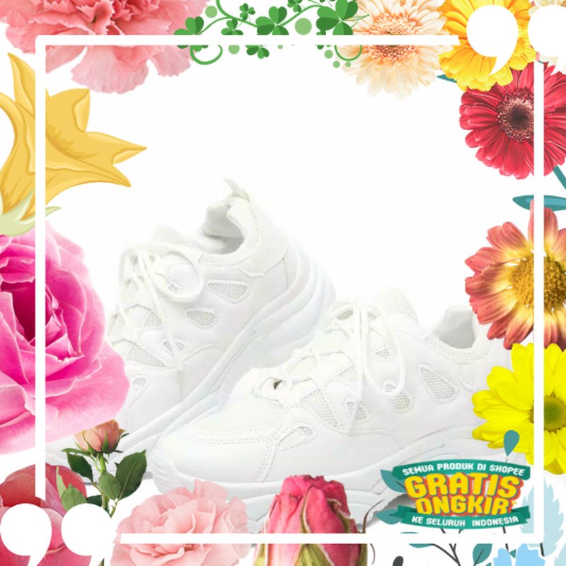 BIG SALE SEPATU SNEAKER WANITA VINEX PUTIH POLOS / kpop korea style bts blackpink