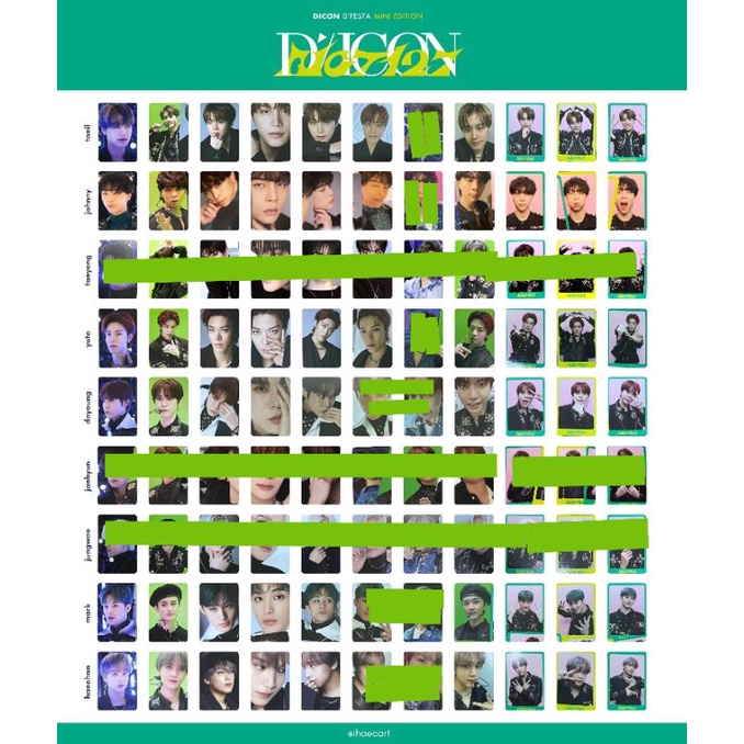 BACA DESC sharing member set dicon 102 dfesta mini edition nct 127 haechan mark yuta doyoung johnny 
