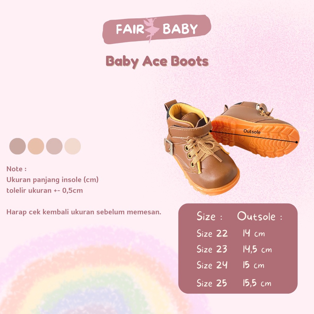 Fairy Baby Ace Boot | Sepatu Boot Bayi 0-2 Tahun Premium