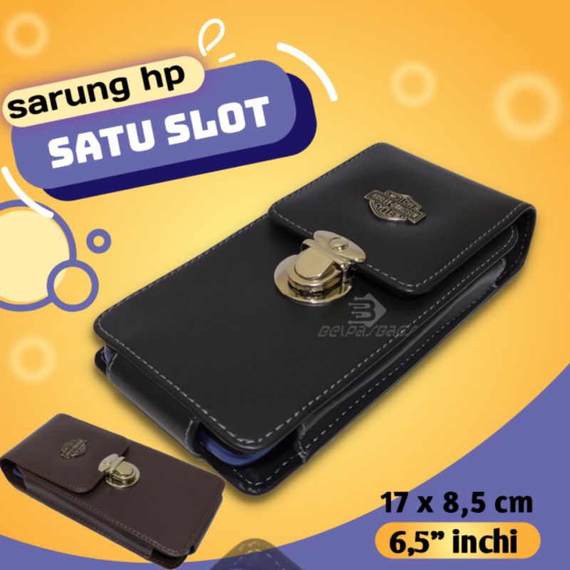 Dompet sarung HP pinggang Pria kulit sintetis satu slot BLB 01