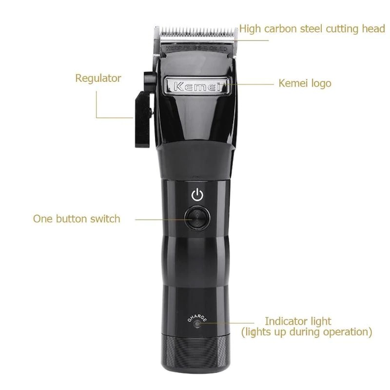 AKN88 - KEMEI KM-2850 Rechargeable Cordless Professional Electric Hair Clipper