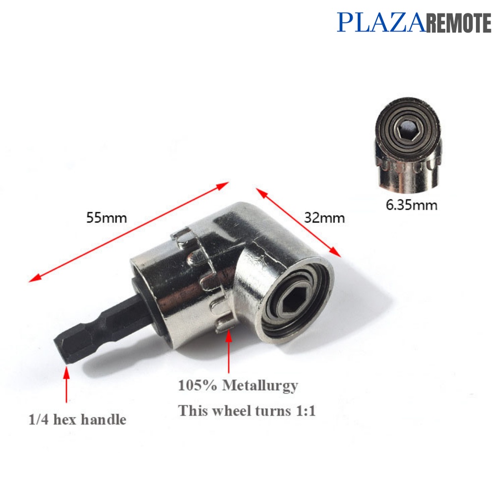 ADAPTER KEPALA BOR 105 DERAJAT HEX SHANK 1/4 INCH KONEKTOR SAMBUNGAN