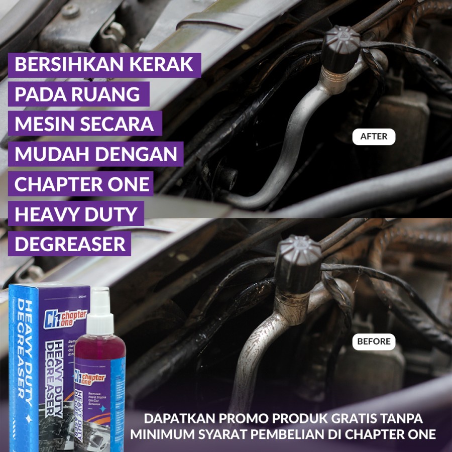 Chapter One Heavy Duty Degreaser  250 ml Penghilang Kerak Noda Oli , Grease Dan Pembersih Mesin Kendaraan