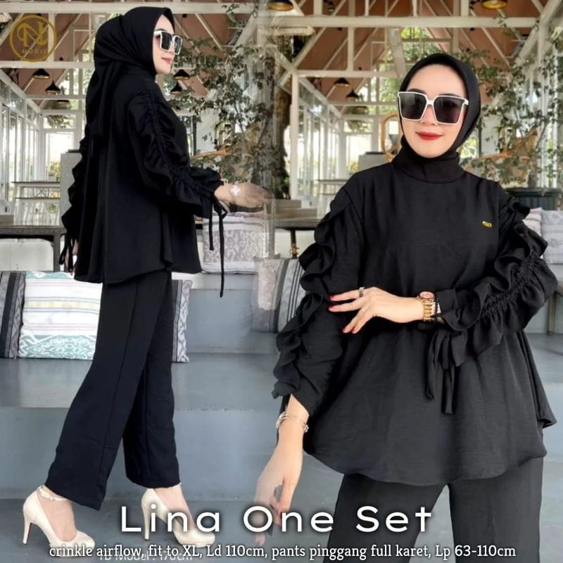 LINA ONE SET CRINKEL II SETELAN MUSLIMAH MODERN II ARRAZAQU COLLECTION