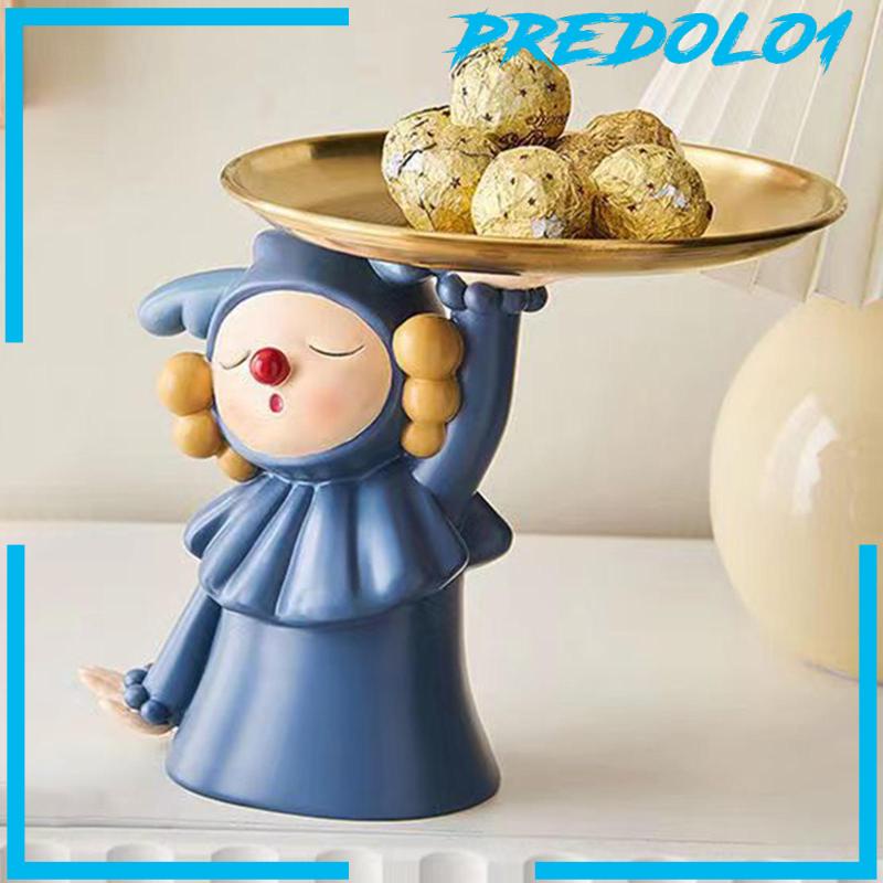 [Predolo1] Patung Badut Modern Memegang Nampan Candy Dish Organizer Untuk Dekorasi Rumah Bar