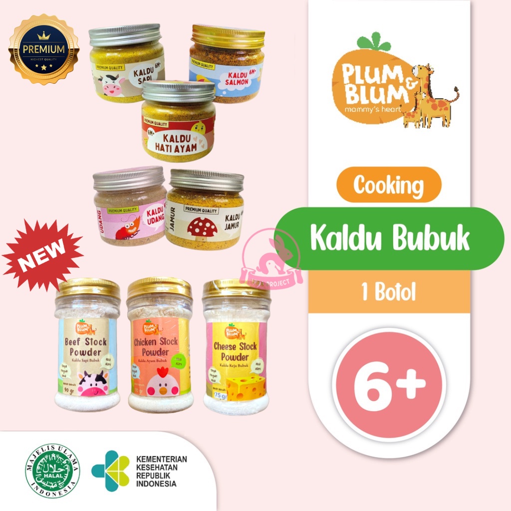 6+ PLUM &amp; BLUM KALDU BUBUK MPASI  SAPI HATI AYAM SALMON UDANG JAMUR NON MSG  80gr MPASI BAYI