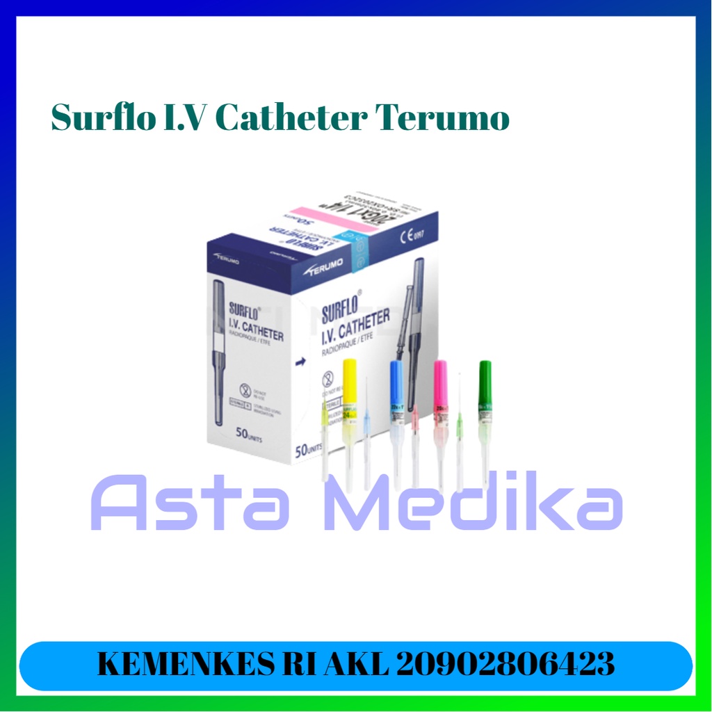 Surflo I.V Catheter 18G, 20G, 22G, 24G Terumo / Surflo Terumo / Jarum Infus Surflo / Jarum IV Catheter Terumo