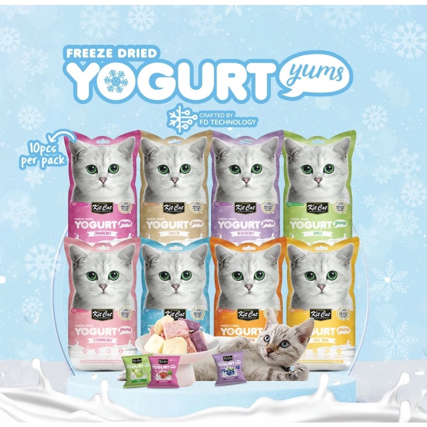 KIT CAT Freeze Dried Yogurt Yums Cat Treat 1 PACK  isi 10pcs (INDIVIDUALLY SEALED)