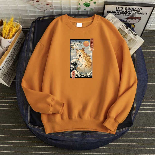 Cat monster Sweater Crewneck Print DTF II Cat monster Sweatshirt Basic II Sz M - XL Anak &amp; Dewasa ( Pria &amp; Wanita )