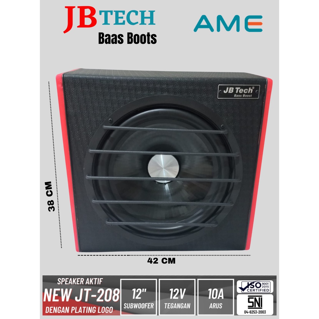 Subwoofer Aktif JB-Tech JT-208 BassTube Kotak Bass Box Mobil Aktif JB TECH 12 Inch