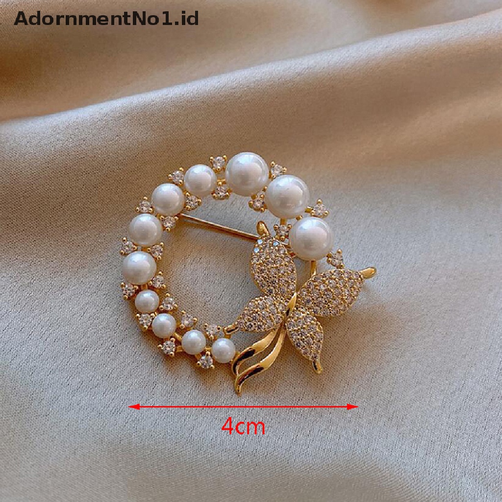 [AdornmentNo1] Fashion Pria Wanita Wanita Bros Lucu Surat Raja Sweater Mantel Aksesoris Bros Pesta Pernikahan Bros Pin Berpohon Raja Surat Bros Mutiara Bros Perhiasan Hadiah [ID