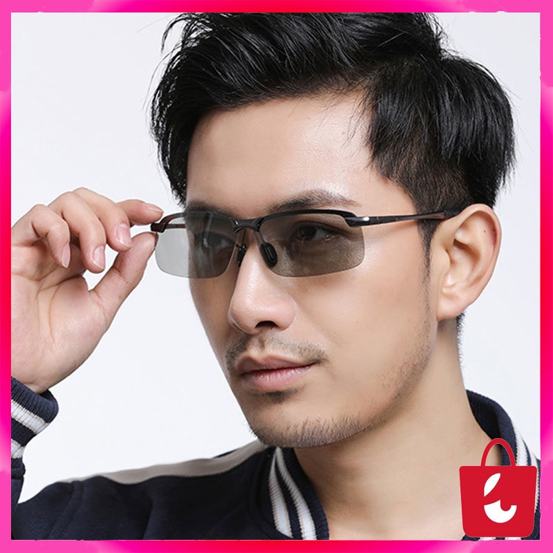 【Terbaru】Kacamata Pria Keren  photochromic korea style Mengemudi Terpolarisasi Semua Cocok Kacamata Berkendara Perlindungan UV fashion murah