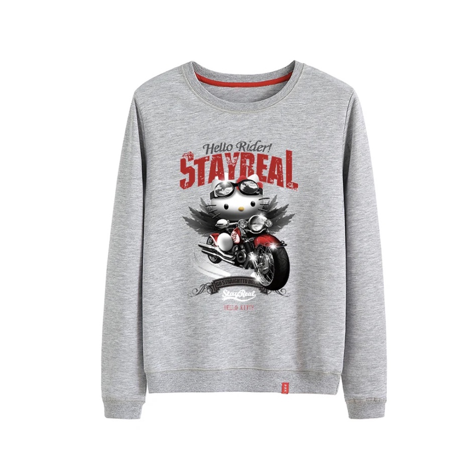 STAY REAL Sweater Basic Anak Untuk Anak Laki laki &amp; Perempuan Bahan Fleece Size M-Xl (Usia 2-10 th )