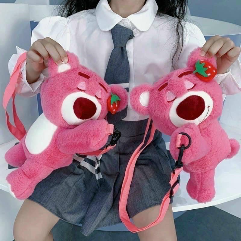 Ready STOCK Gaya Jepang Seri Pinus Strawberry Beruang Gadis Baru Mainan Mewah Boneka Manyo Sweetheart Domba Tas Bahu