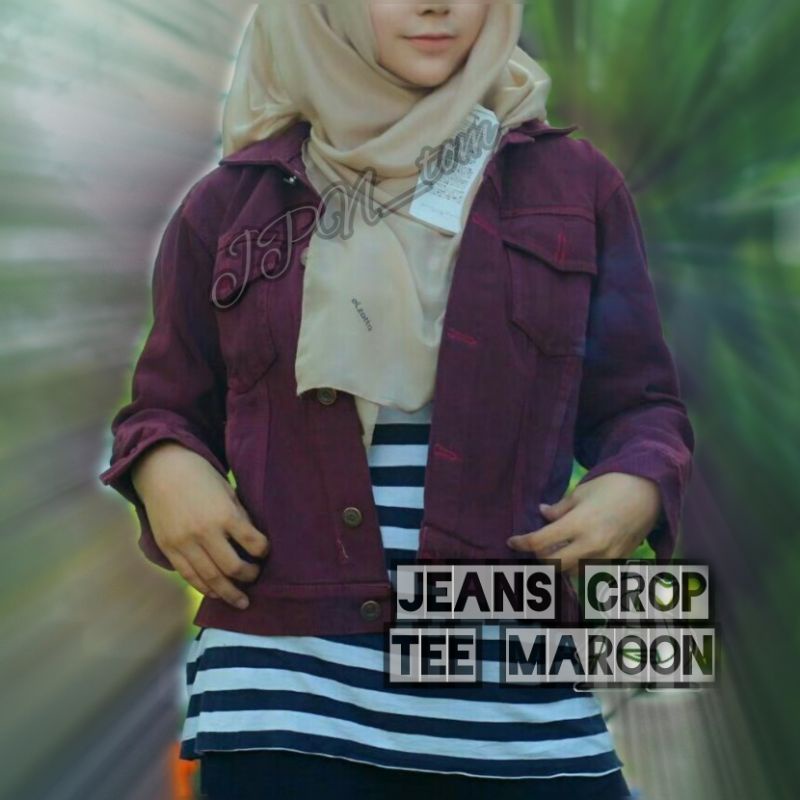 Jaket Jeans Putih Crop M L XL Denim Wanita Jins Bahan Tebal Cewek White Slim fit Tidak Melar Croptee Basic Polos