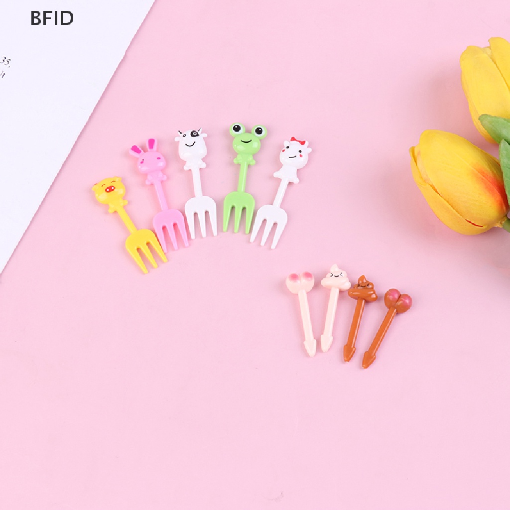 [BFID] 8per10/24pcs Garpu Buah Mini Untuk Anak Tusuk Gigi Lunch Party Pick Dessert Fork [ID]