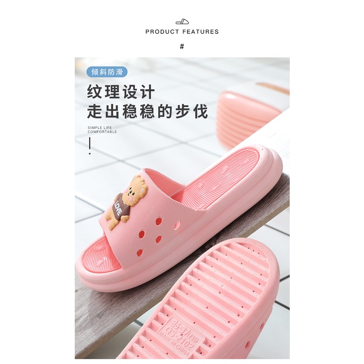 Flowid20 - sandal karet import two tone lucu anti slip sandal bear import 119