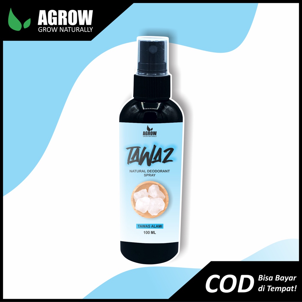 Tawas Cair Natural Deodorant Spray TAWAZ Menghilangkan Bau Ketiak dan Bau Badan Non Alkohol Tawas Alami 100 ML