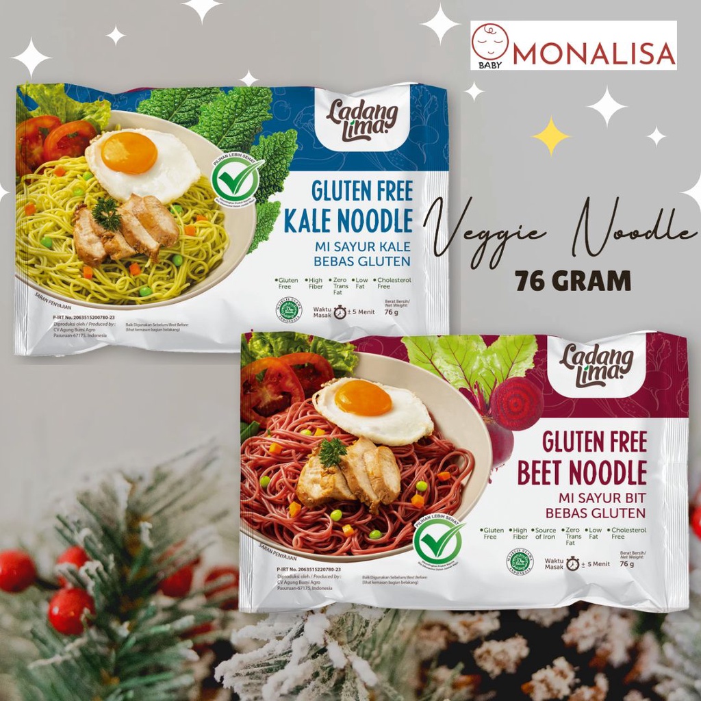

Ladang Lima Mie Sayur / Veggie Noodle KALE, BEET Gluten Free 76 gr