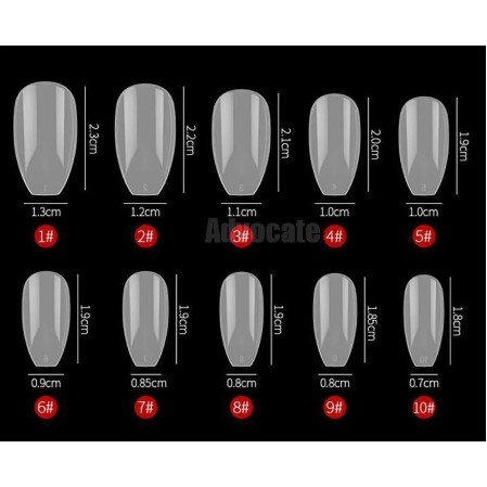 Set 500Pcs Coffin Pendek Kuku Palsu Akrilik Gel UV untuk Manicure DIY