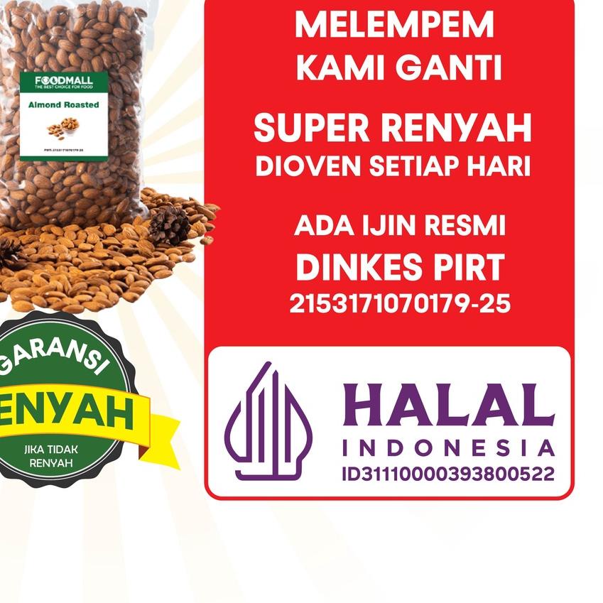 

♧ Almond Roasted GRADE A PREMIUM 500 gram / Kacang Almond Panggang 500 gr ☞