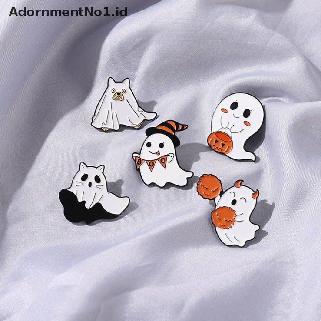 [AdornmentNo1] Halloween Punk Enamel Pin Hantu Lucu Labu Bros Kerah Pin Ransel Lencana Kartun Lucu Perhiasan Hadiah Untuk Teman Anak Perhiasan Aksesoris [ID]