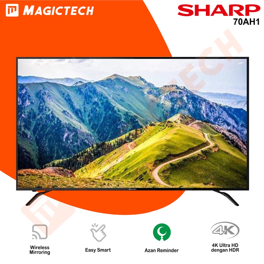 TV SHARP 70 INCH / 70" 4T-C70AH1X / 70AH1X / 70AH1 4K UHD SMAT TV