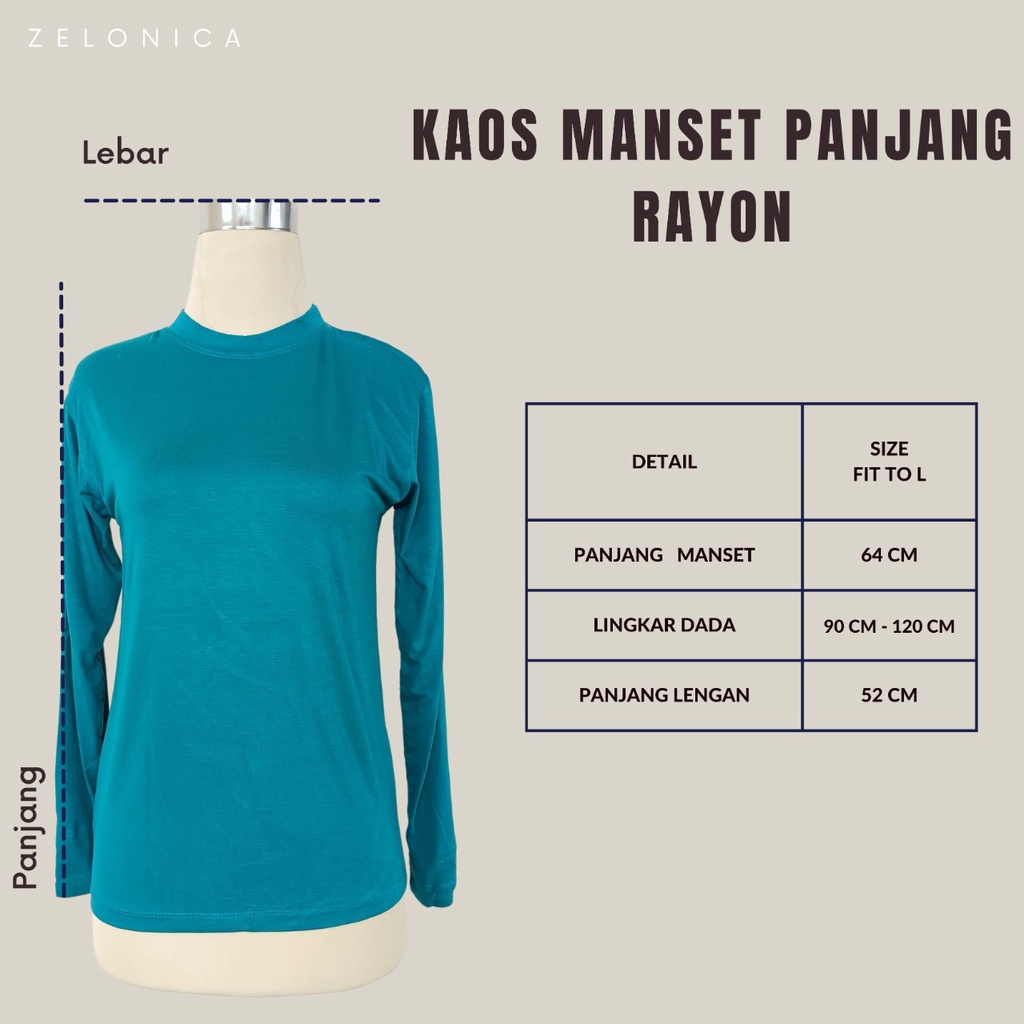 Zelonica KAOS MANSET PANJANG RAYON