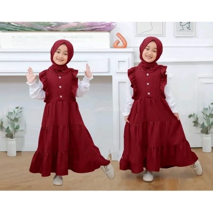 Gamis Anak Perempuan Muslim Zayda Dress Anak Zayda Usia 1-12 Tahun Bahan Premium
