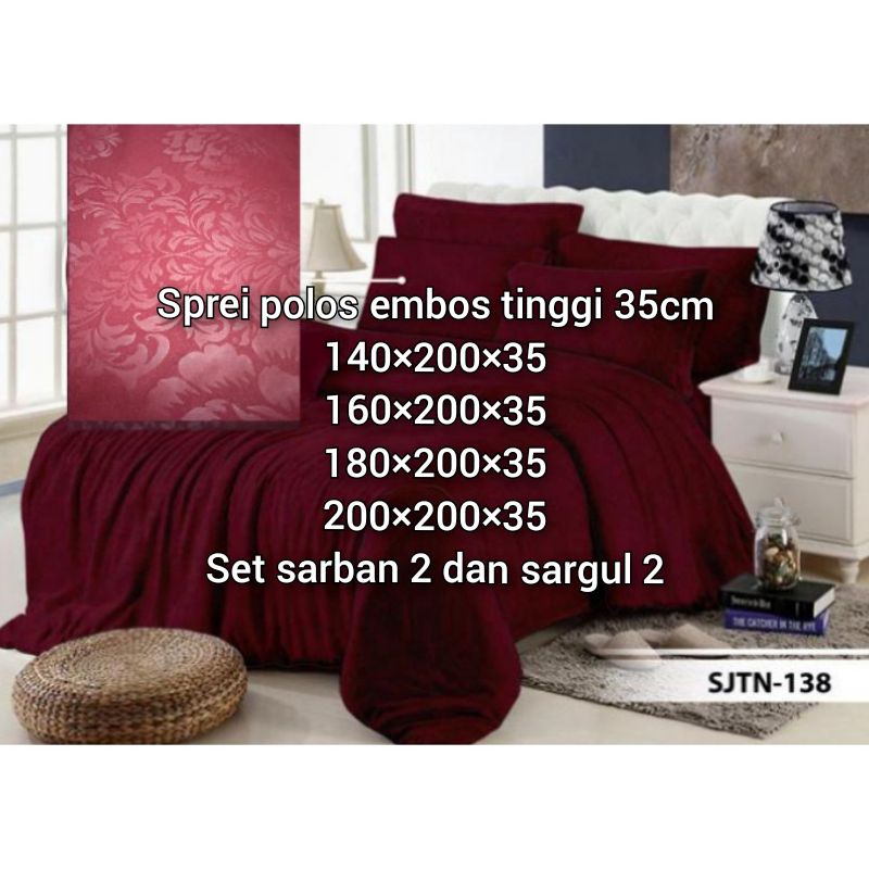 Sprei Polos Embos Tinggi 35cm