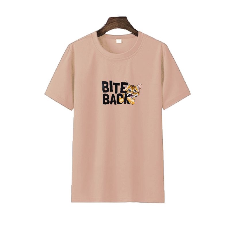 kaos dewasa pria wanita ukuran s m l xl xxl xxxl motif bite back kucing