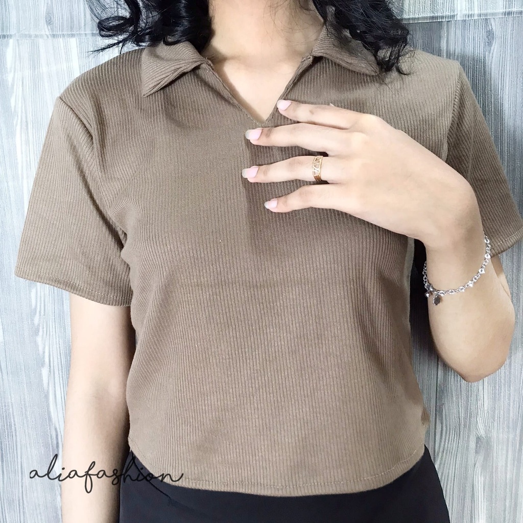 LILY TOP/ROK KNIT PREMIUM/ATASAN CROP BAHAN KNIT PREMIUM/PAKAIAN WANITA