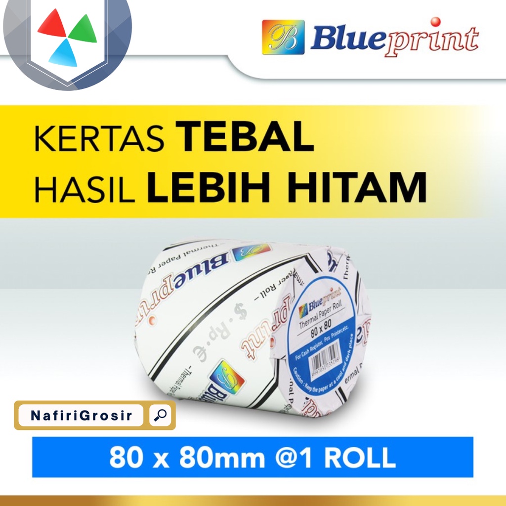 

KERTAS THERMAL BLUEPRINT 80X80 1 ROLL CETAK KASIR STRUK NOTA 80D