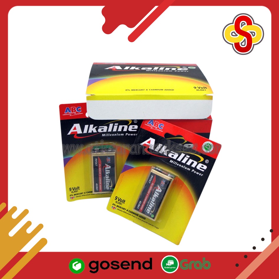 Baterai ABC Alkaline Kotak 9 Volt