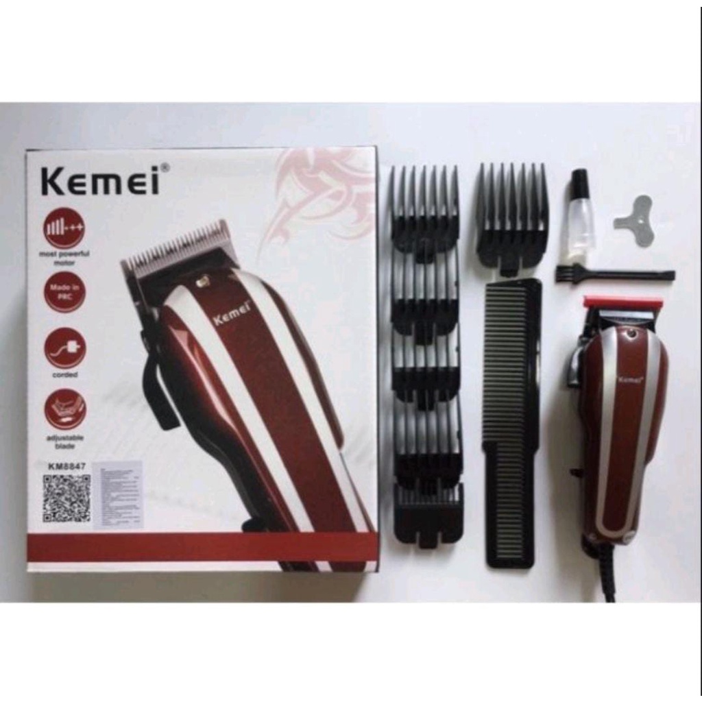 Kemei 8847 Original Mesin Alat Cukur Rambut Colok Listrik Hair Clipper Elektrik KM8847 KM-8847