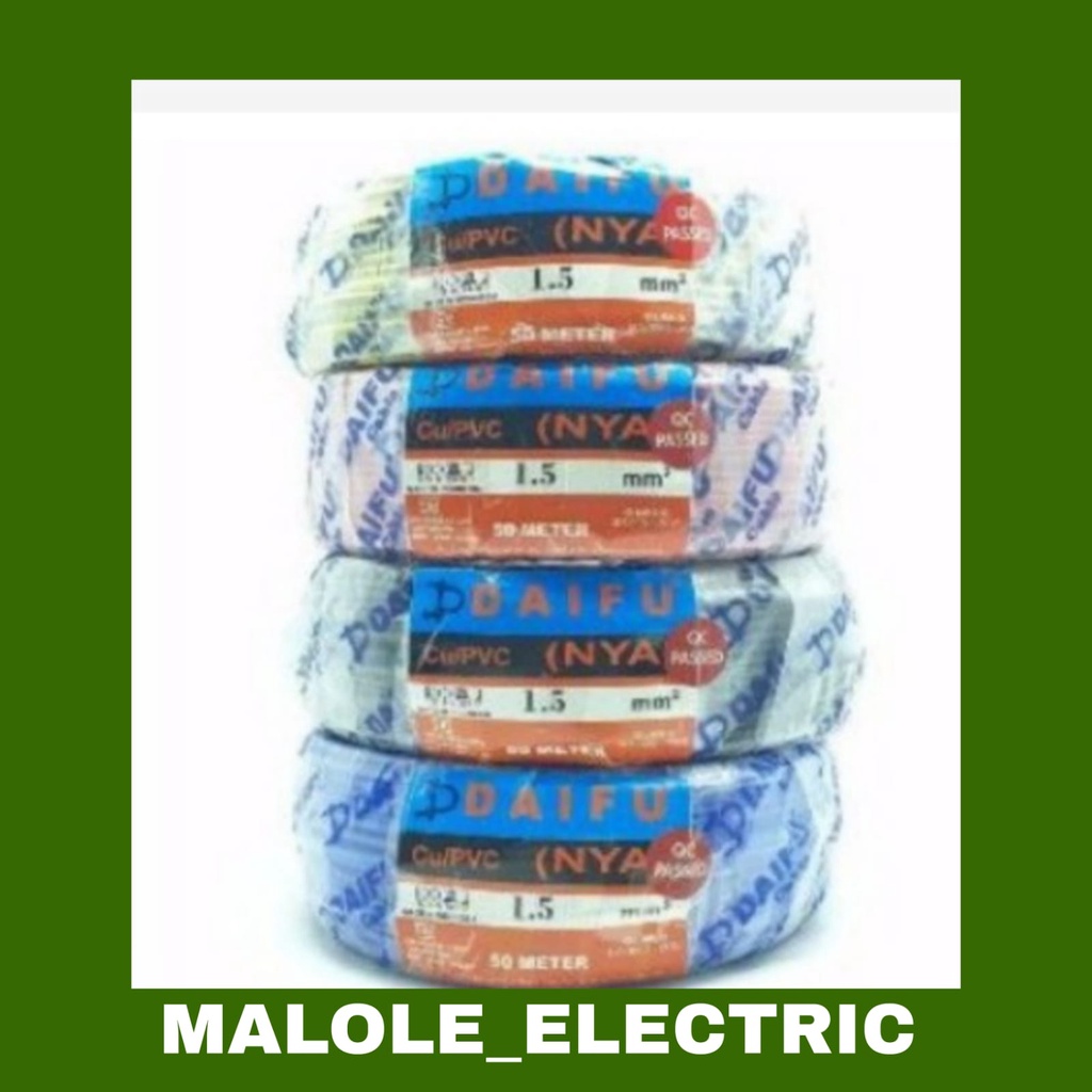 Kabel Listrik DAIFU NYA 1 x 1,5 50 Meter Engkel / Kabel DAIFU Tunggal NYA 1x 1,5 50 Meter