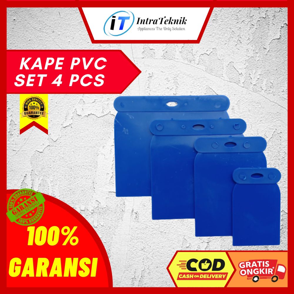 SET 4PCS Scraper Scrapper Kape Kapi Skrap Sekrap Dempul Kompon PVC Plastik Gypsum Besi Stainless Din