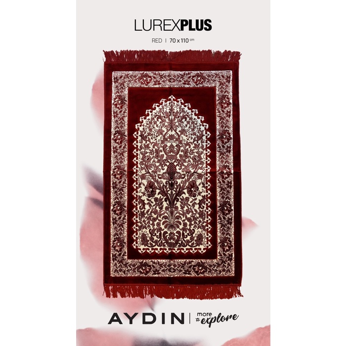 Sajadah Sajadah Turki Lembut Tebal Aydin Lurex Ultra Plus 70x110 Arc Bunga - Arc Bunga Red(U6P6) Saj