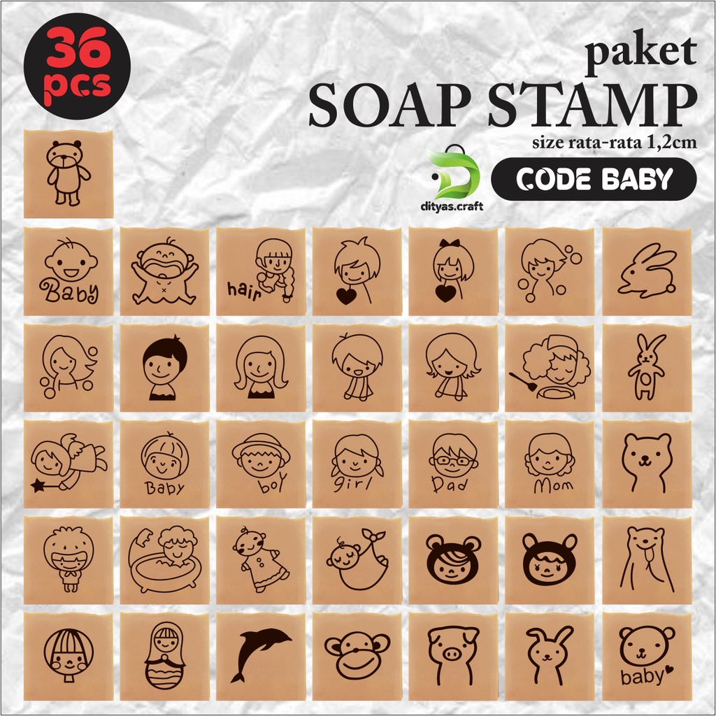 

soap stamp / stempel sabun / code baby 36pcs