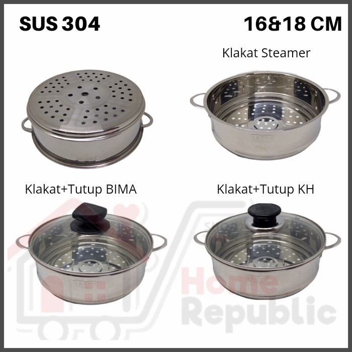 Steamer Kukusan Bayi Klakat Steamer Baby Mpasi Sarangan 16Cm 18Cm Stainles 304