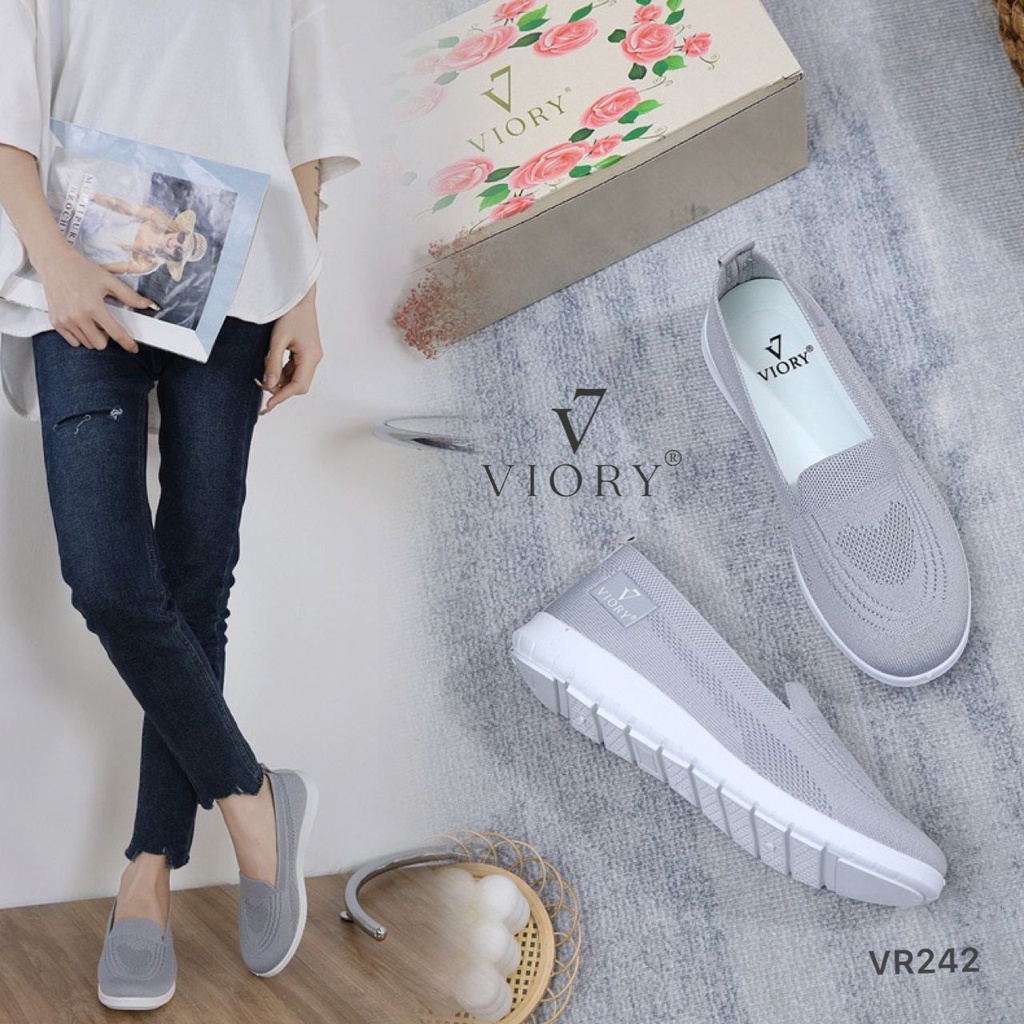 VIORY Sepatu FlyKnit Flat Shoes #VR242