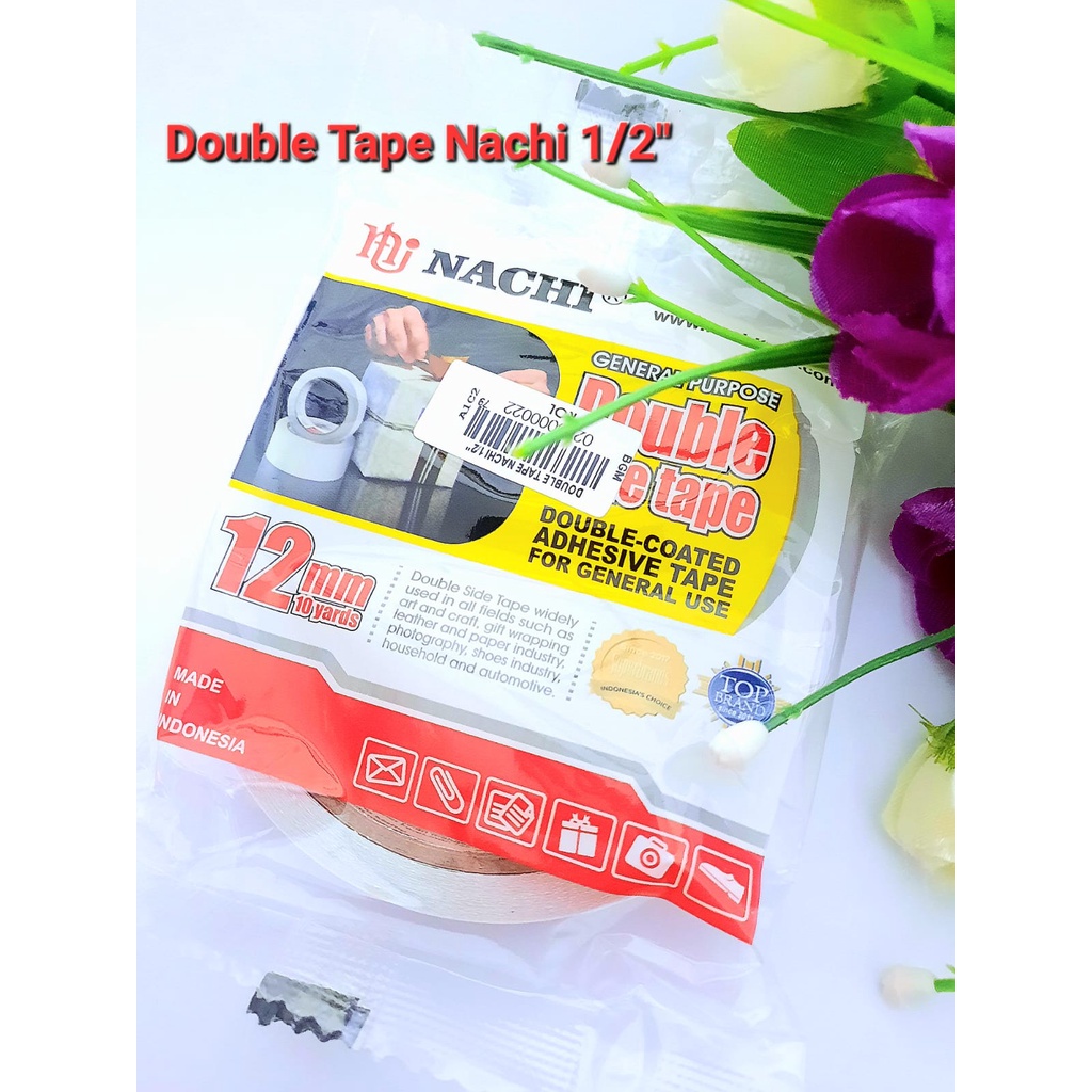 

Double Tape Nachi 1/2 inch (12 mm x 10 yard)/PER 1 ROLL/PUTIH