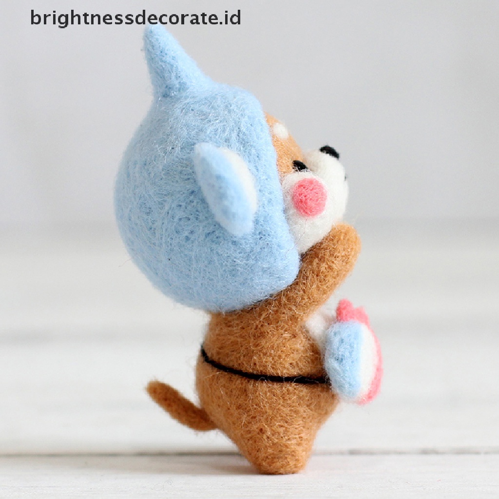 [Birth] Kartun Boneka Wol Felt Poked Felt Craft DIY Set Bahan Non Jadi [ID]