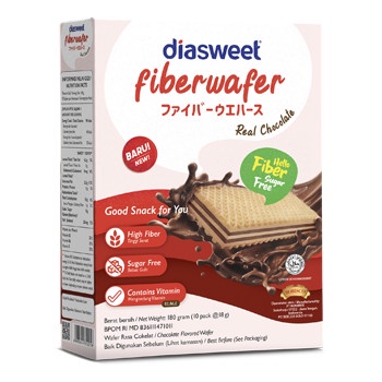 

Diasweet Fiber Wafer Real Chocolate / Royal Vanilla 180 gram