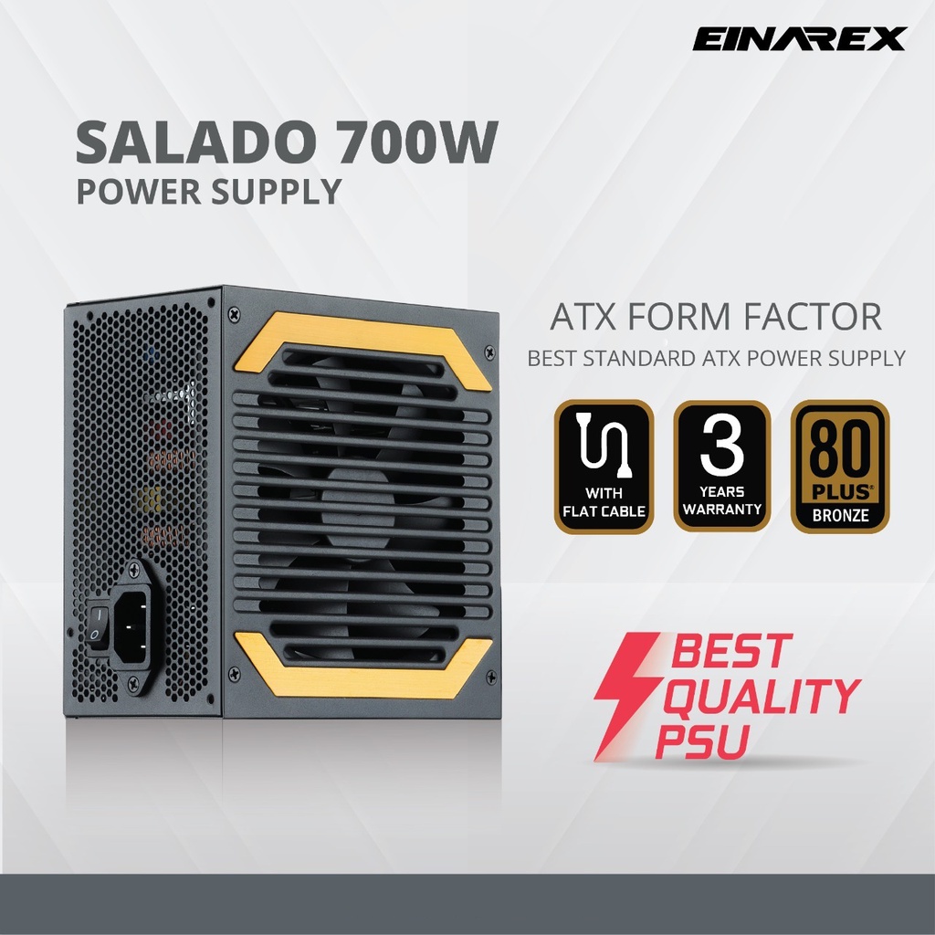 PSU EINAREX SALADO 700W 80+ Bronze Flat Cable | Power Supply 700 Watt