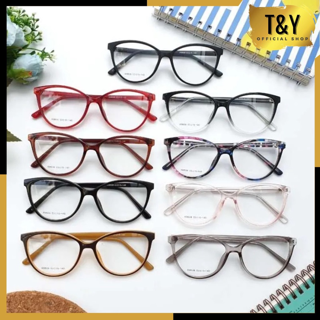 T&amp;Y Kacamata Anti Radiasi Frame Sunglasses 6618 Lensa Transparan Kaca Mata Wanita Pria Fashion Import