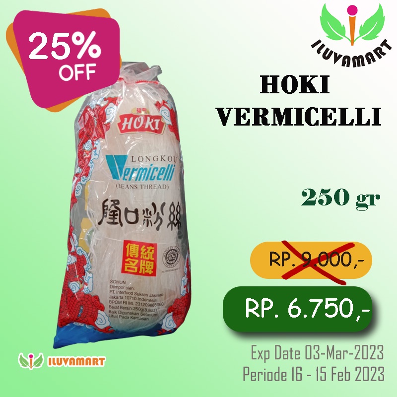 Hoki Longkou Vermicelli Beans Thread UKURAN 250 GR Sohun / Mie Soun